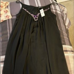 Express New Black Flowing Dress with beading